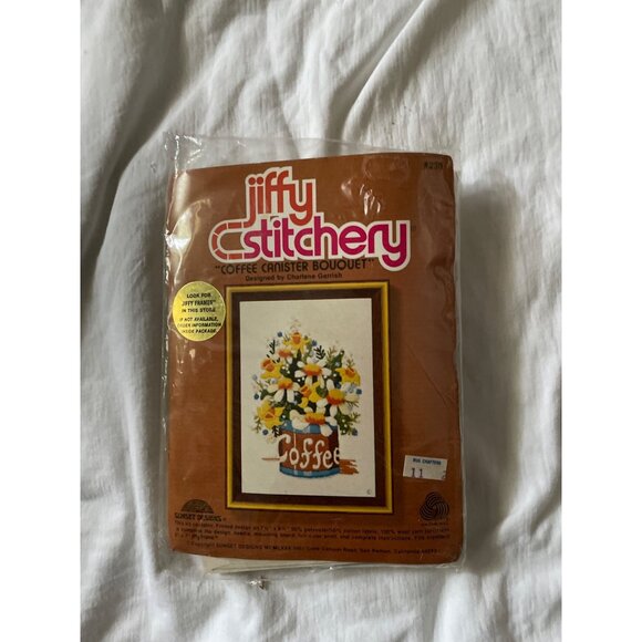 Jiffy Stitchery Coffee Canister Bouquet Needlepoint Kit Designed By Charlene Ger - Picture 7 of 14